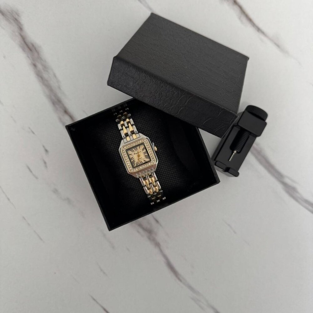 Sku0469 Casual Gold Silver Women Fashion Square Watch Stainless steel + gift bag - Picture 2 of 6